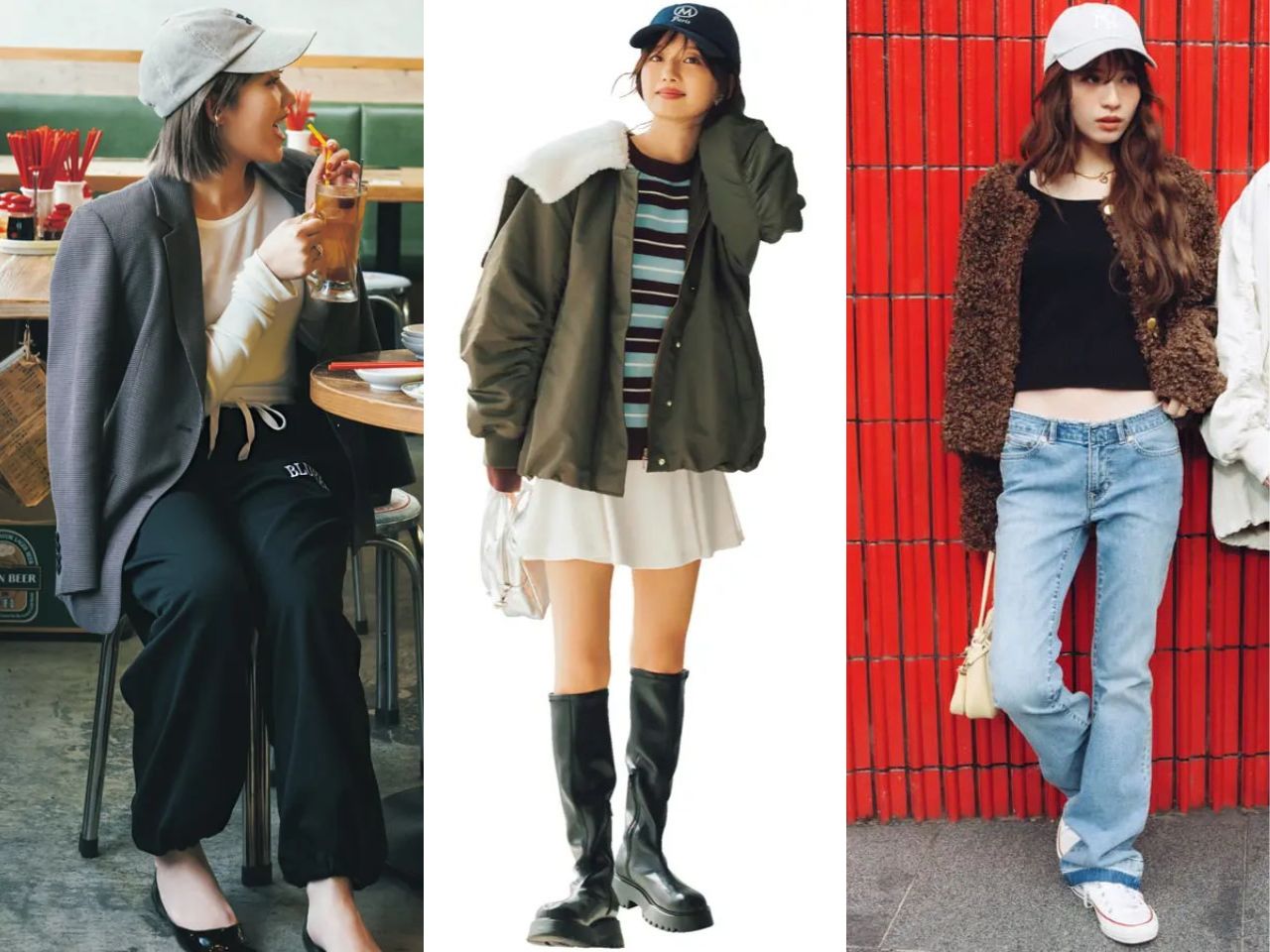 レディース秋冬キャップコーデ