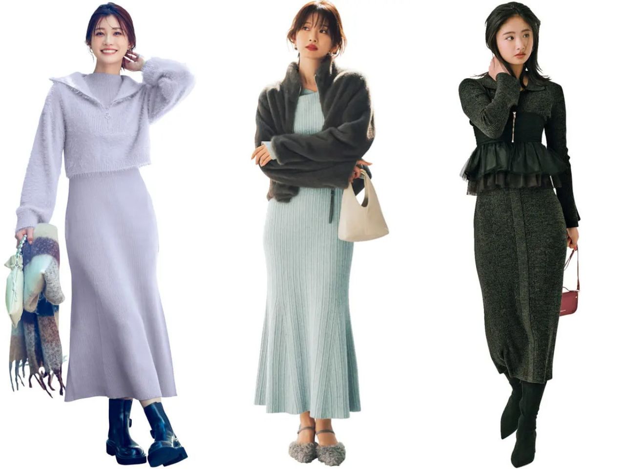 ロングニットワンピース