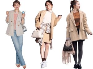 ベージュジャケットコーデ22選】インナーの色は？人気の