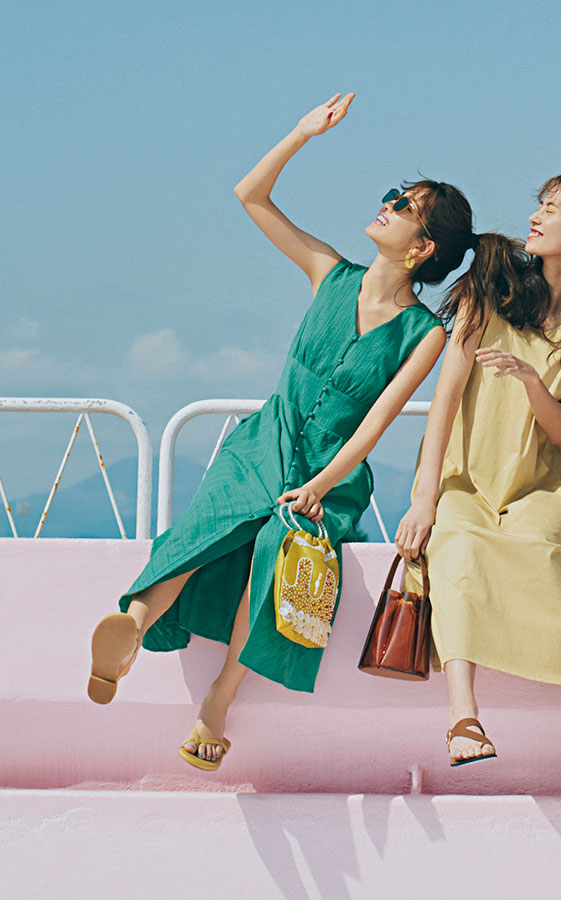 ロングワンピ夏コーデ