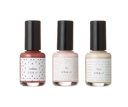 ＃101 Oshibana（マットシェルレッド）、＃102 Nee,（マットシェルピンク）、＃103 Yoin（マットシェルホワイト） トップコート 各10mL