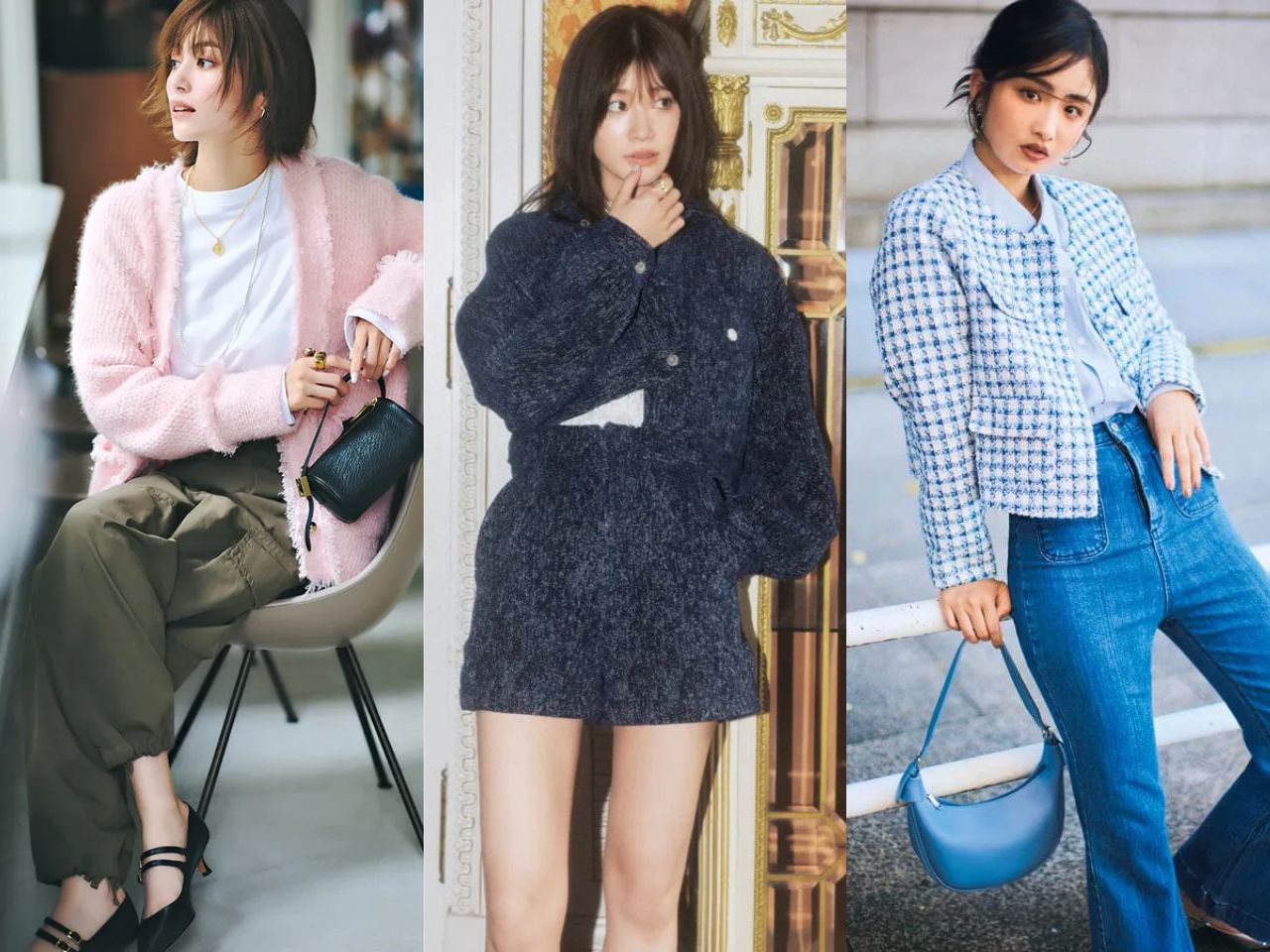 ツイードジャケットレディースコーデ