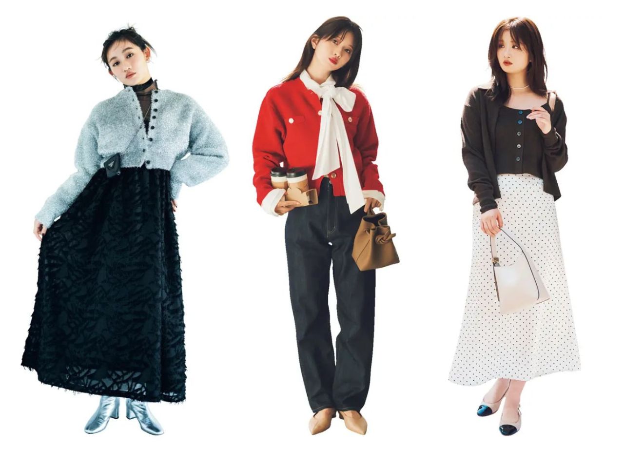 カーディガン×インナーコーデ