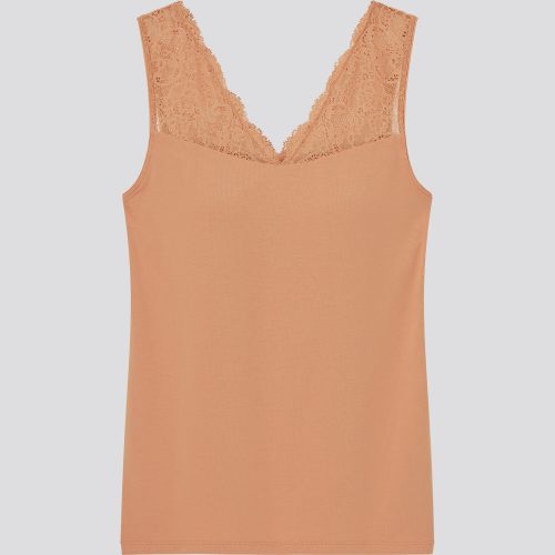 レーヨンコットンレース V ネックブラタンクトップ
