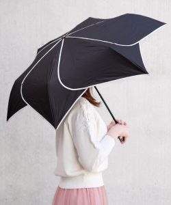 モノトーンフラワー折り畳み傘