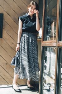 モノトーンギンガムスカート