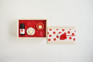 砥部焼アロマストーン 紅白セット