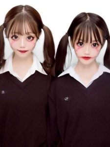 ピエロメイク（目の下ラインとパールシール）