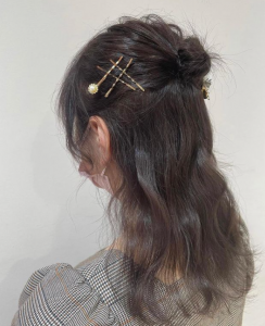 ショートでもできる簡単ハーフアップ