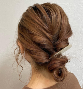 かんざしを使った、凝ってる風アレンジ