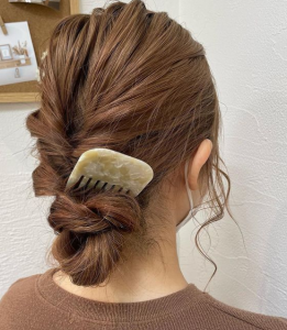 かんざしを使った、凝ってる風アレンジ