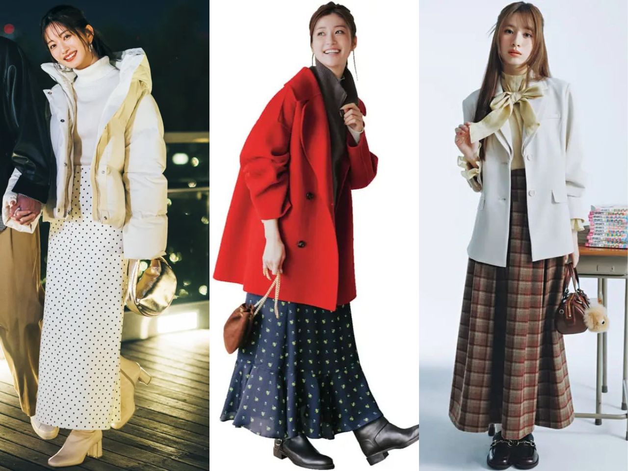 柄スカートコーデ