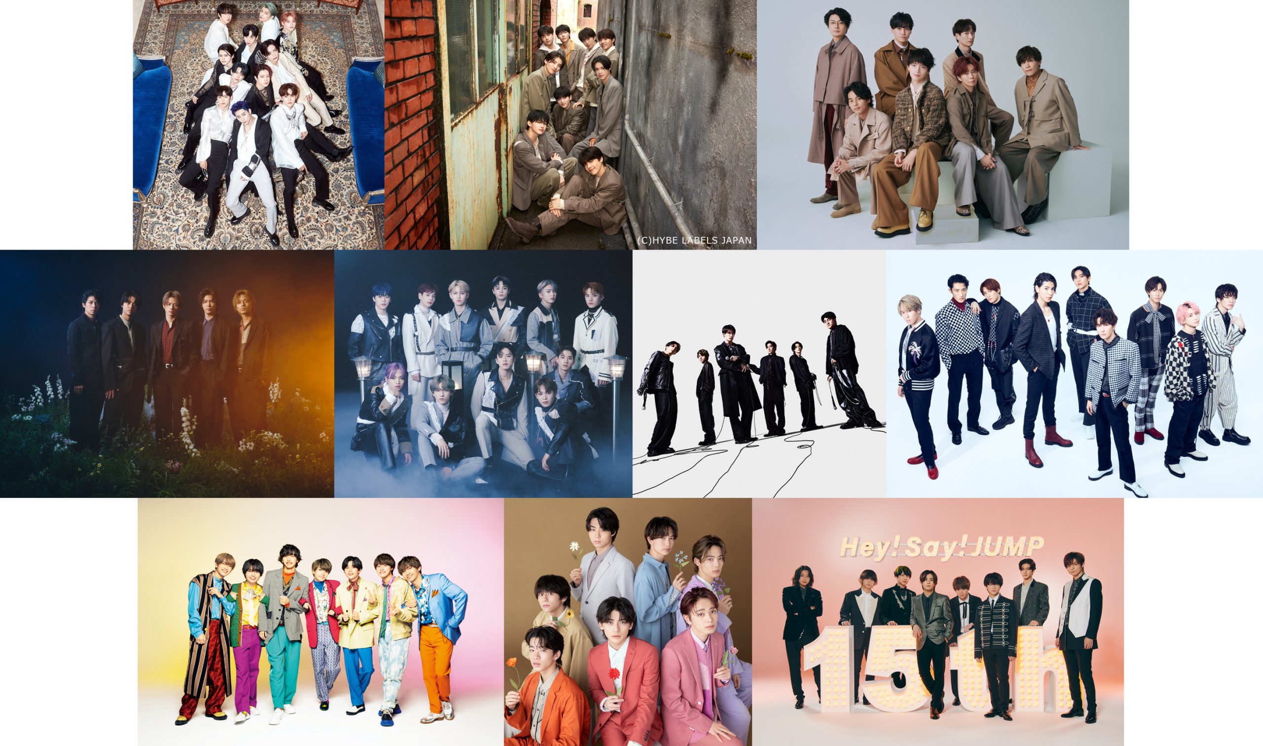 Hey! Say! JUMP、Kis-My-Ft2、King ＆ Prince、SixTONES、Snow