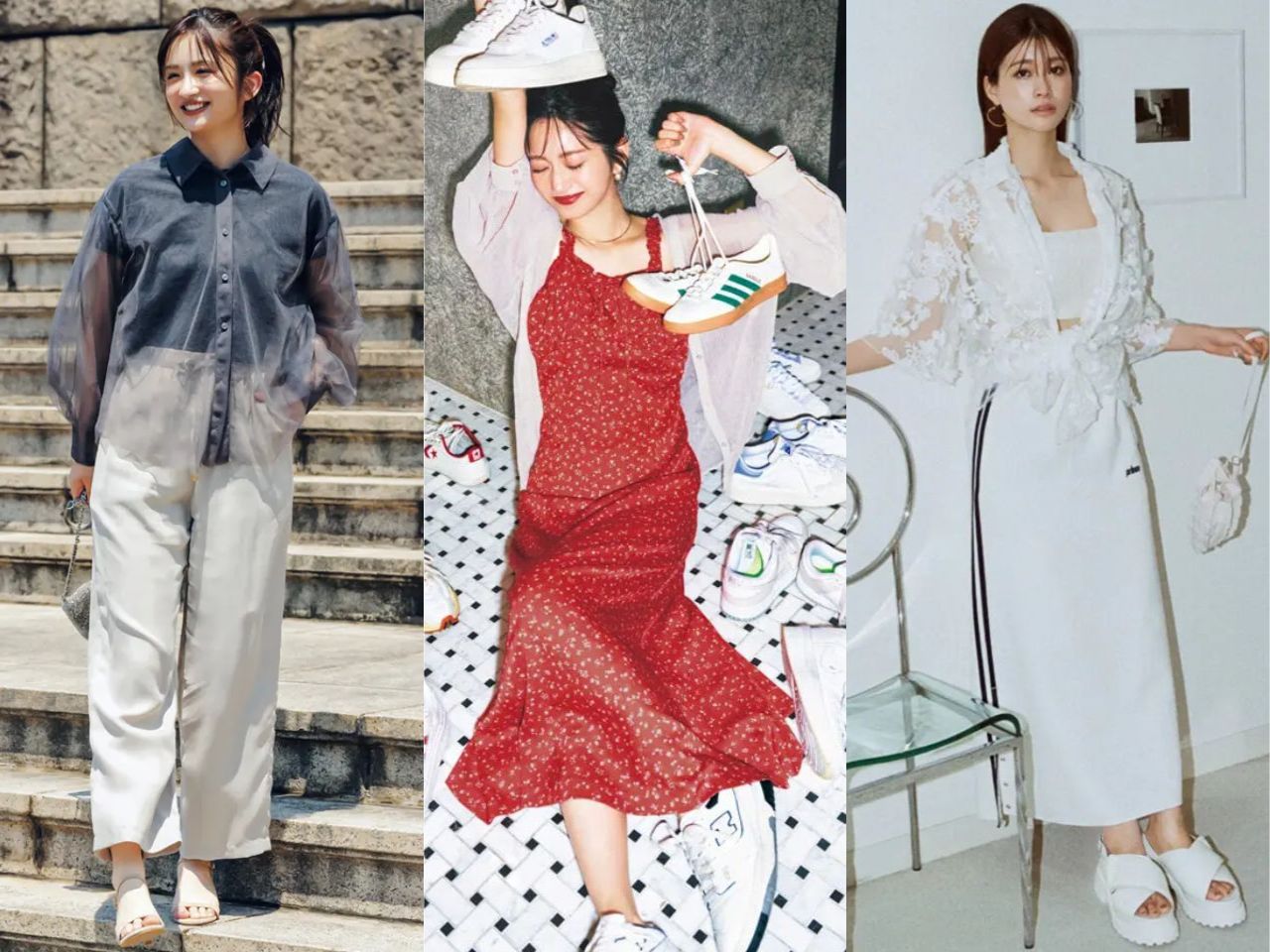 シースルーシャツコーデ