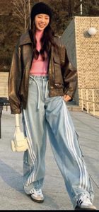 SLY MICHIX leather JACKET 中町綾着用