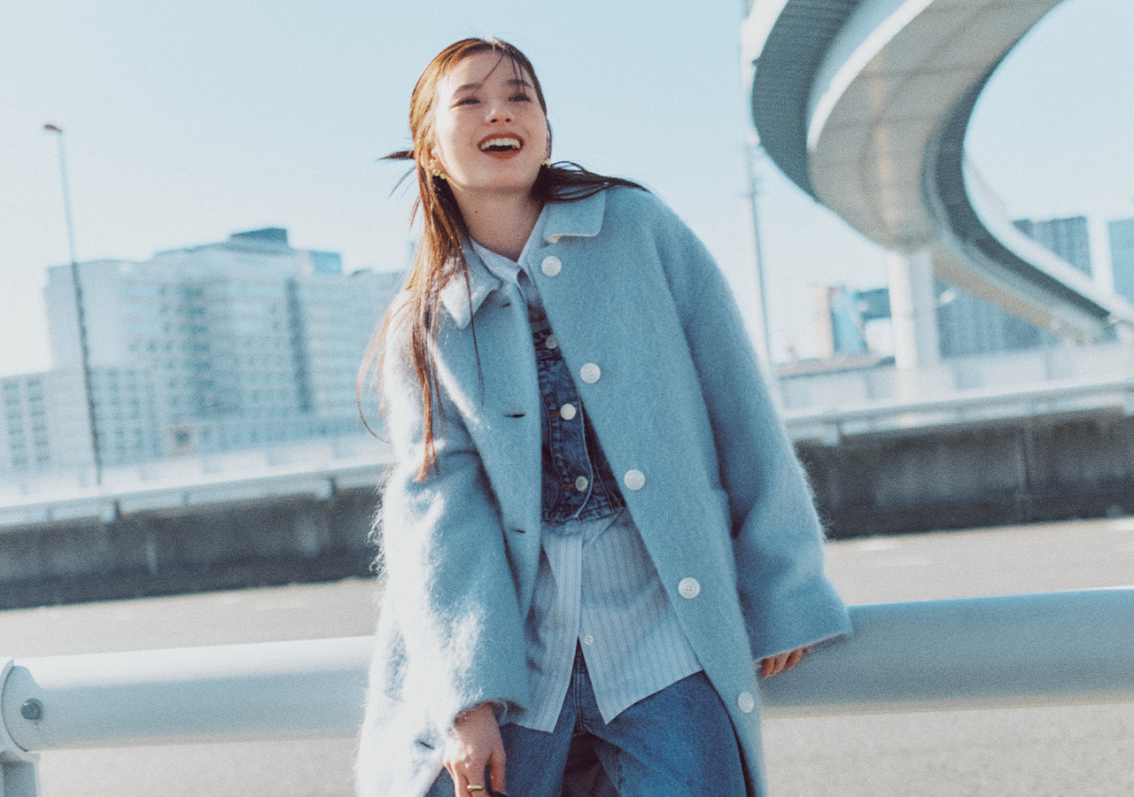 3／5のコーデ】デニムを寒色でなじませて♡きれい色スタイルをハンサム