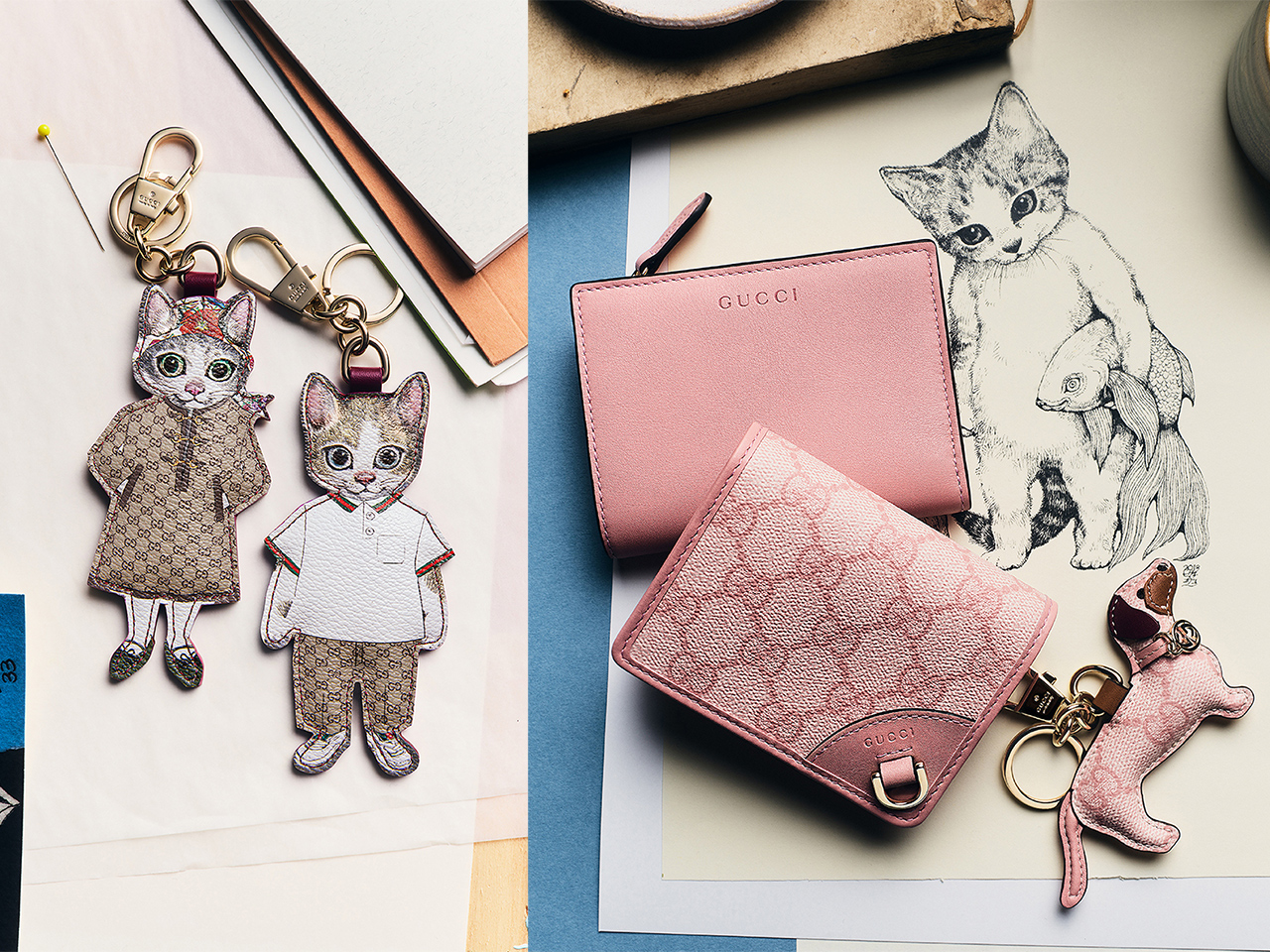 【春財布】GUCCI 長財布 ピンク　猫モチーフ Amazon | [グッチ] ブティックライン 財布 548058 シマ レザー ネコ