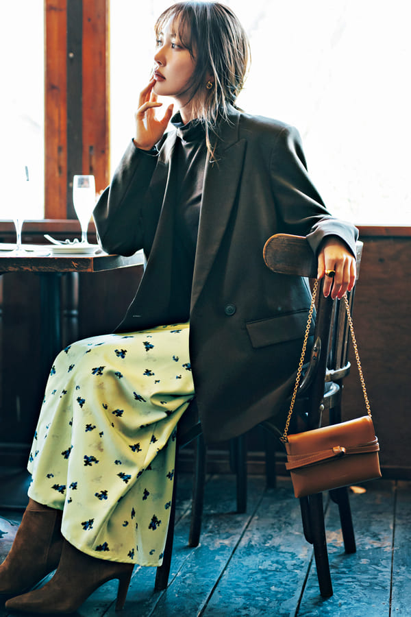 事務所の人と会食なら…ヴィンテージっぽ花柄 で大人甘ムードに『春になると着たくなる花柄。より洗練ムードを高めるなら、ヴィンテージライクな小花柄が◎。ガーリーながら落ち着いた雰囲気も叶う！』