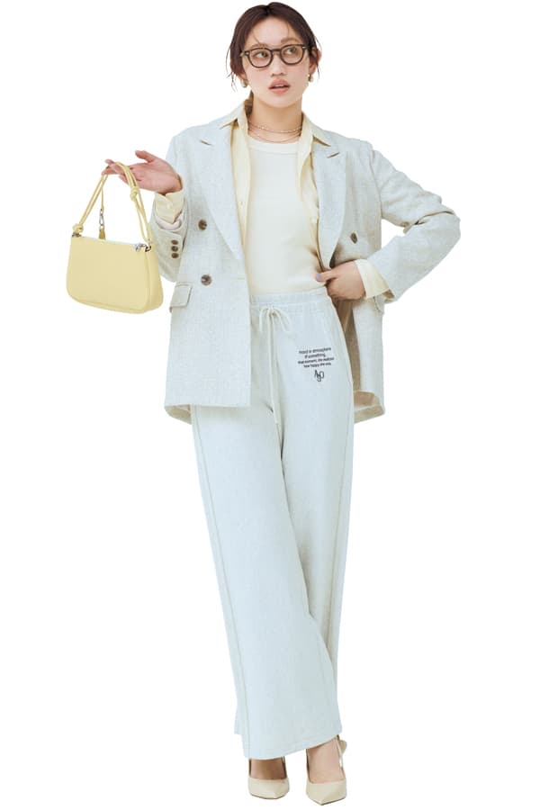 ジャケット×スエットパンツコーデ