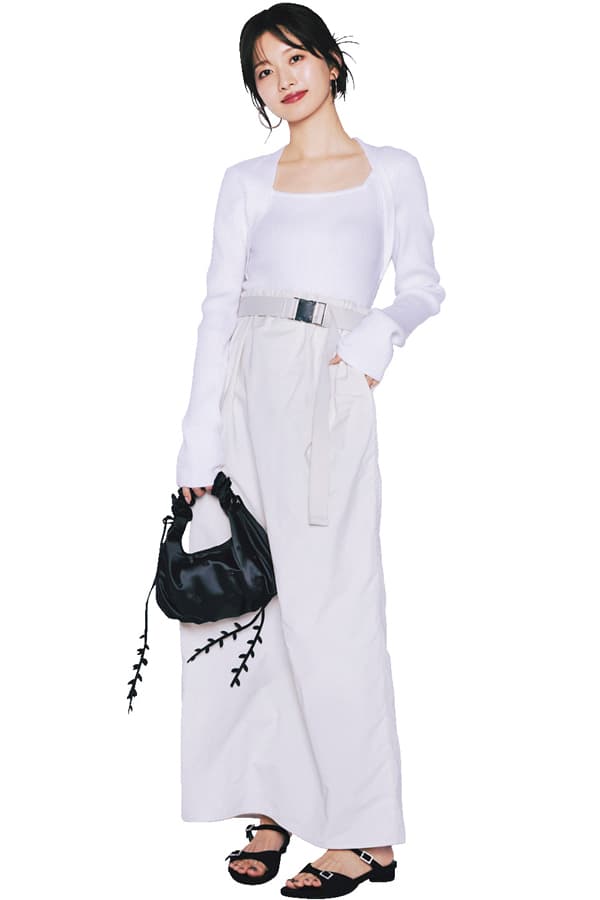 ドッキングニット×スカートコーデ