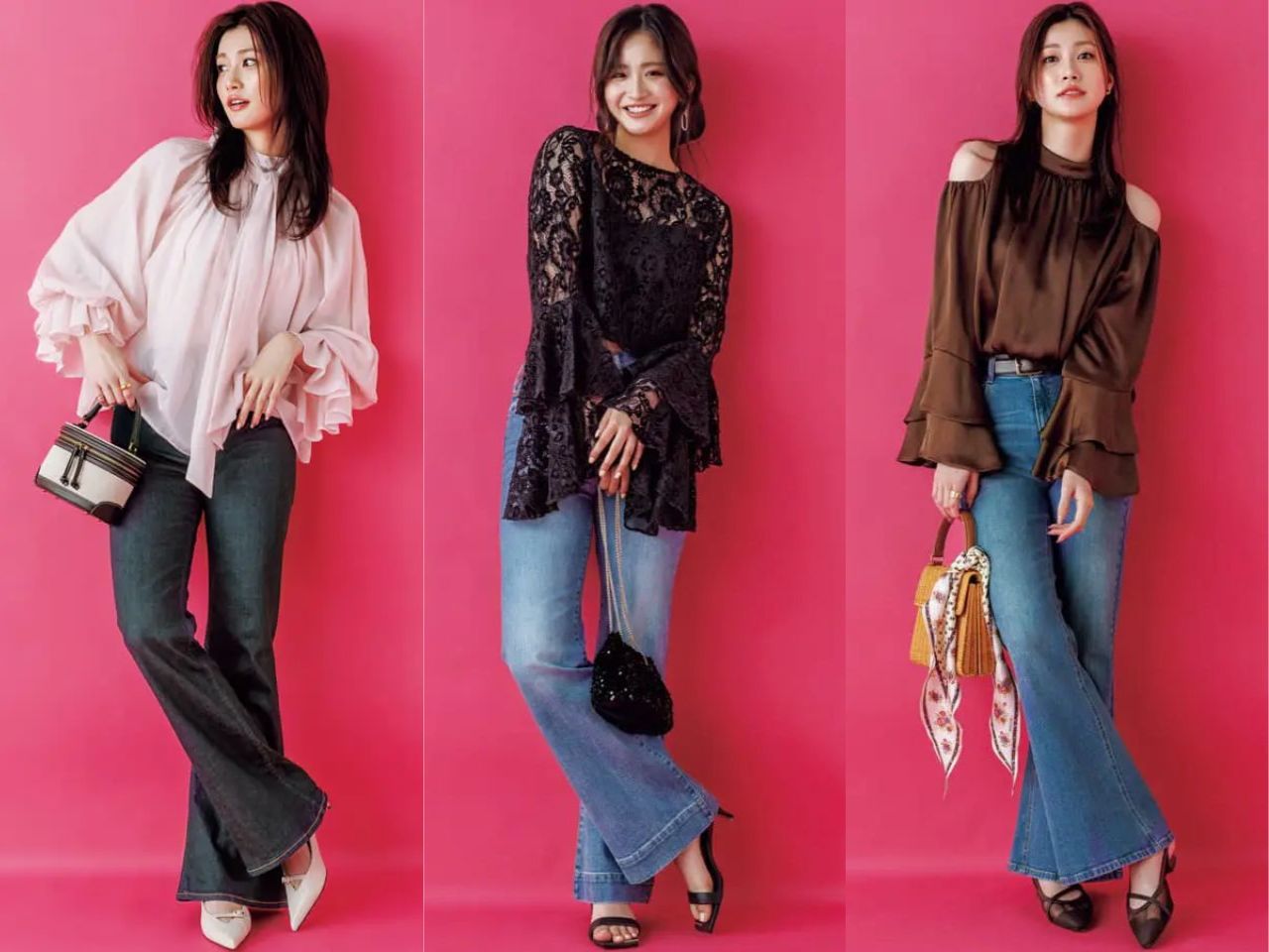 春のフレアデニムコーデ